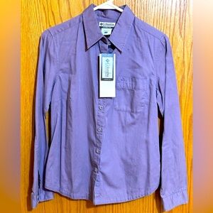Comumbia‎ women’s tapestry twill plumberry NWT button down shirt sz small